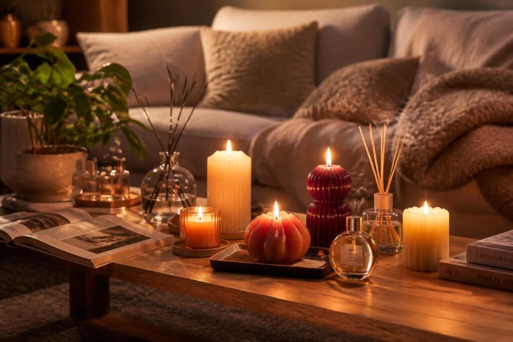 découvrez notre sélection de senteurs d'intérieur avec bougies, diffuseurs et accessoires pour créer une ambiance cosy et chaleureuse chez vous.