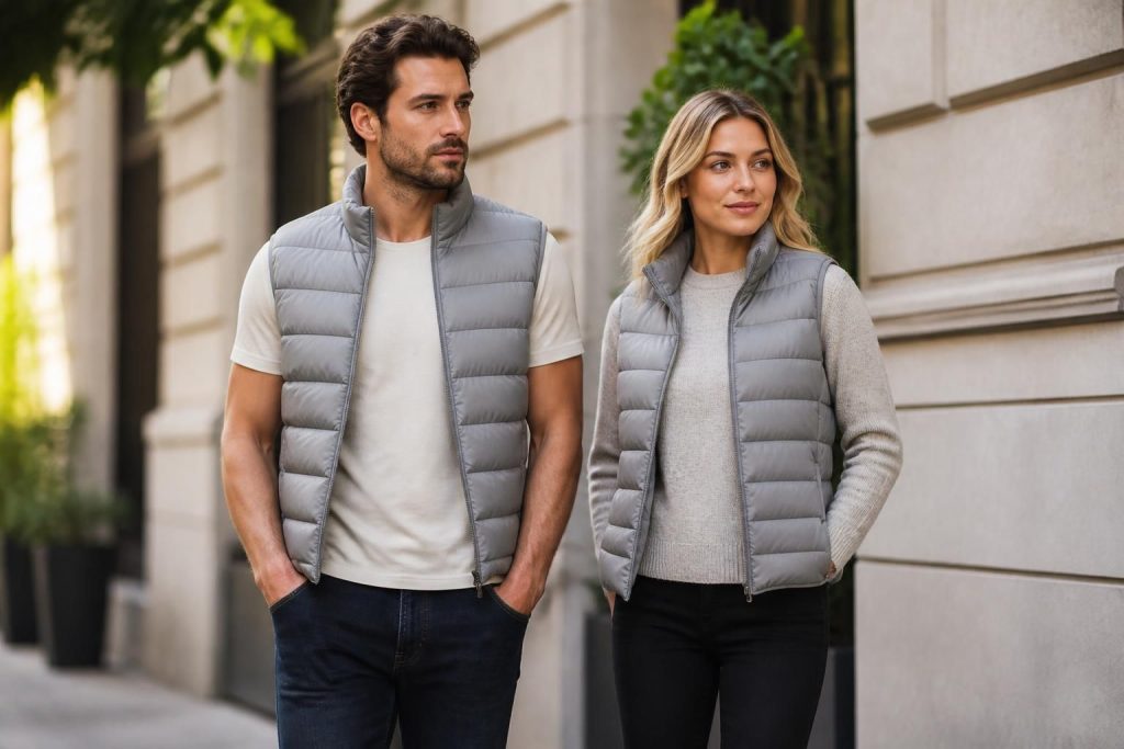 découvrez notre sélection de doudounes sans manches grises pour hommes et femmes, alliant confort et style pour toutes les saisons.
