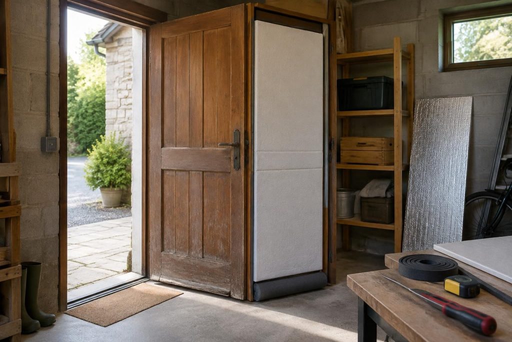 découvrez comment isoler une porte de service de garage en bois : joints, panneaux et bas de porte, avec les solutions proposées par leroy merlin et castorama.
